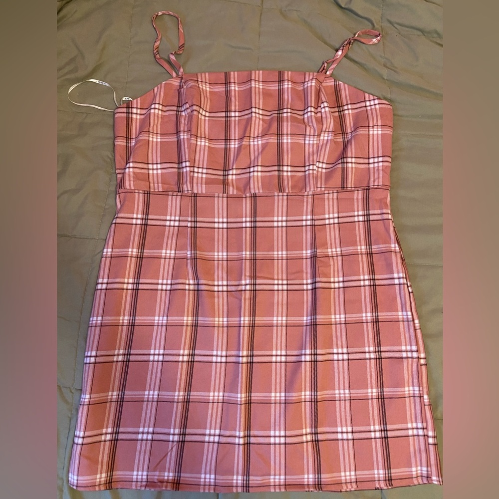 Forever 21 pink plaid mini dress